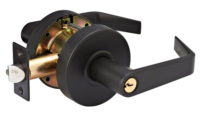 Master Lock SLCHSR10B Heavy Duty Lever Style, Grade 2 Commercial Storeroom Door Lock with Bump Stop, Oil Rubbed Bronze Finish, Black - Image 1